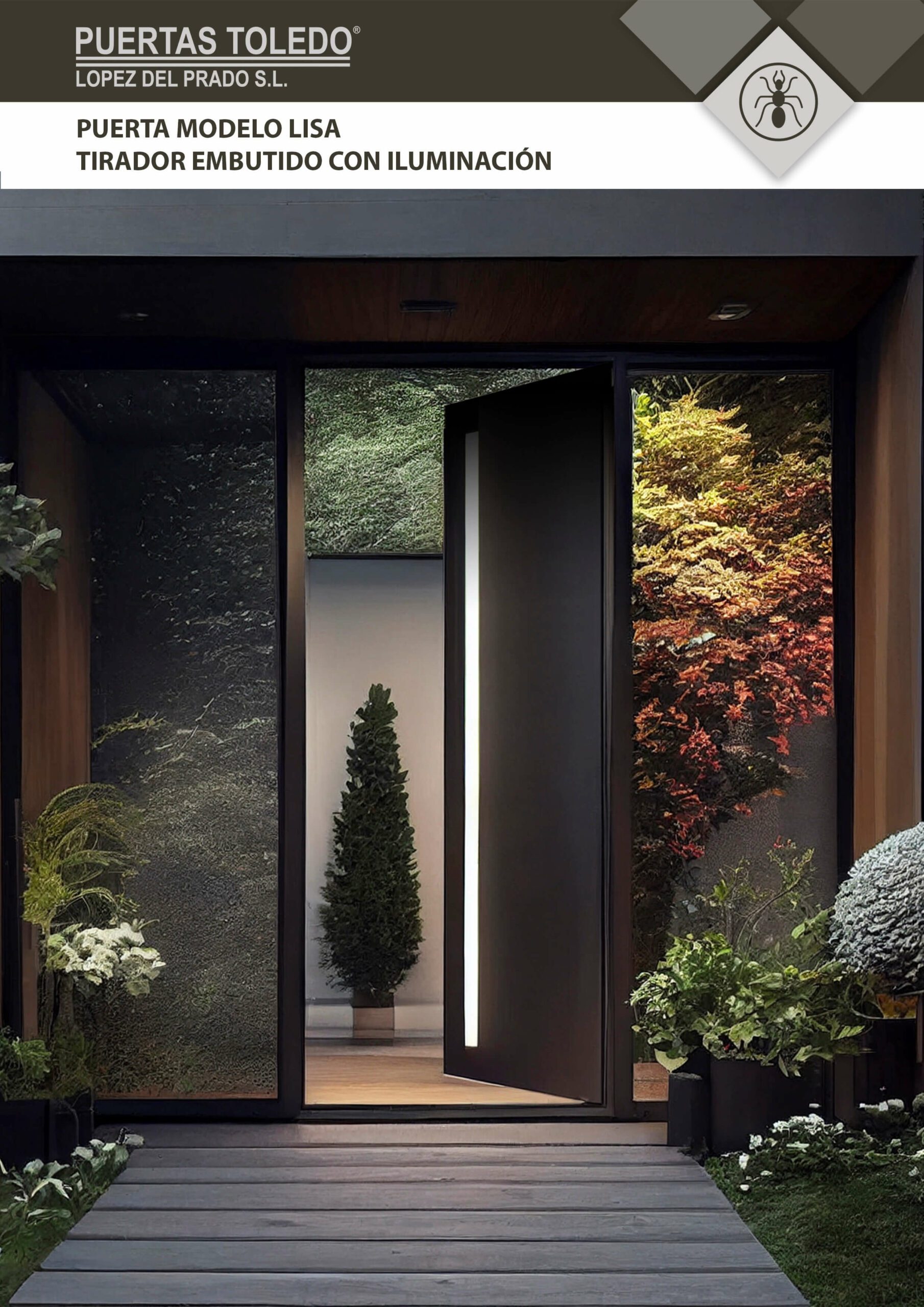 Puerta con iluminacion led