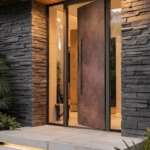 Puerta modelo liso en acero corten
