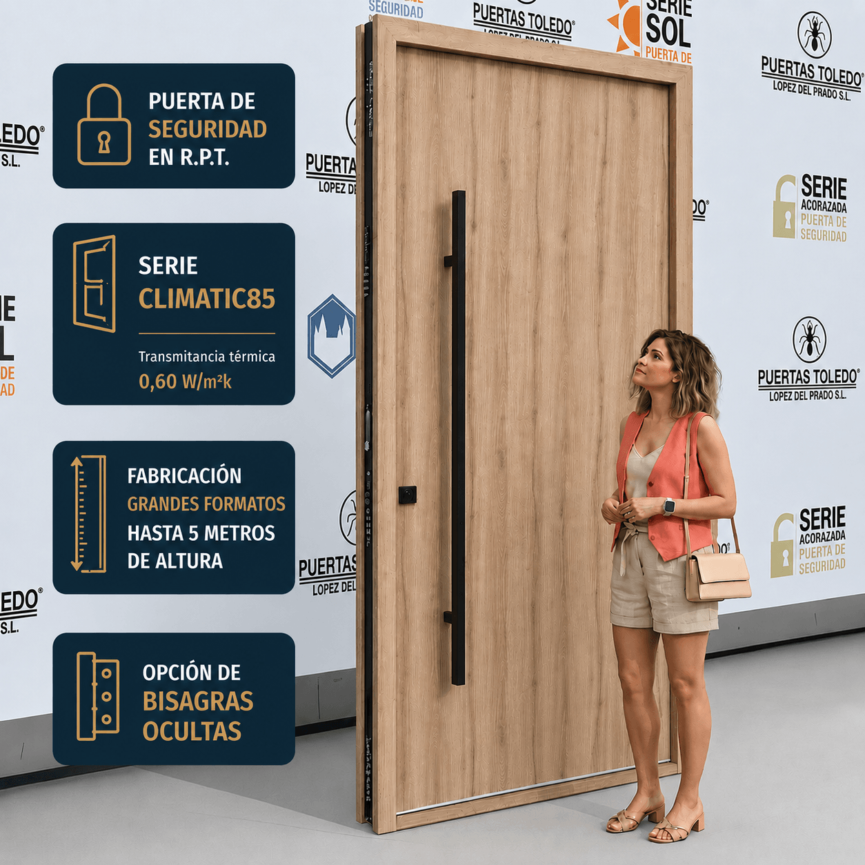 Puerta con rotura de puente térmico en grandes formatos
